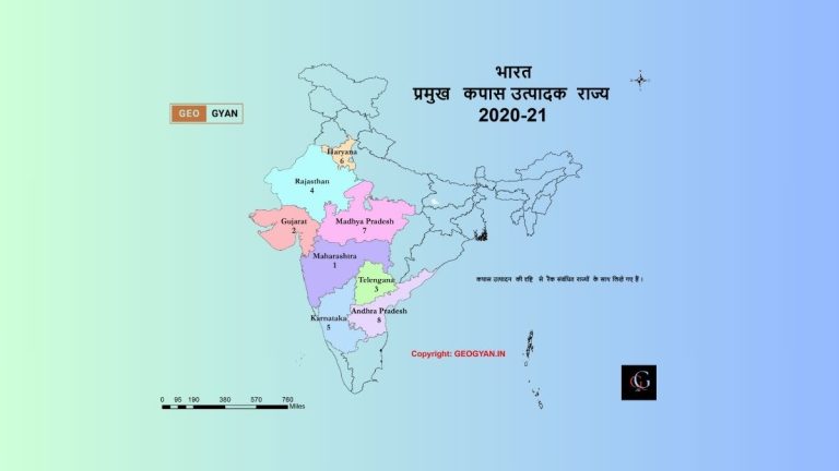 Distribution of cotton in India