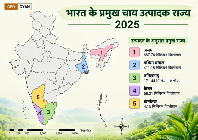 भारत के प्रमुख चाय उत्पादक राज्य